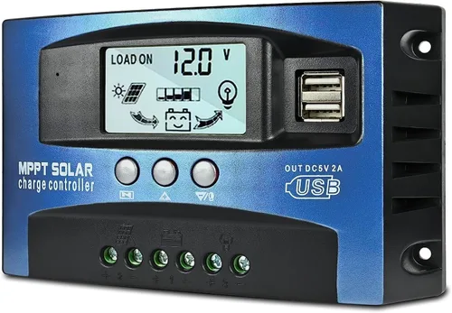 Vista 8 de [Actualizado] Controlador de Carga Solar MPPT de 30A, Regulador Inteligente de Panel Solar de 12V/24V con Pantalla LCD Ajustable, Puerto USB Dual