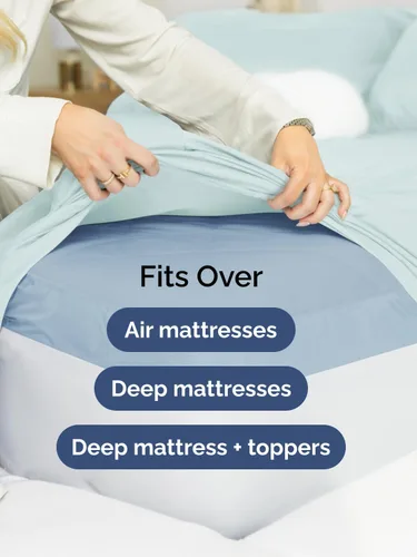 Vista 172 de Extra Deep Twin XL Sheet Set - 3 Piece College Dorm Room - White 01-Blanco