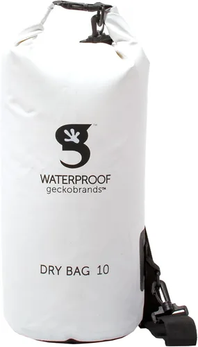 Vista 10 de geckobrands Bolsa seca de lona – Bolsa impermeable de PVC con mosquetón para almacenamiento seguro, para canotaje, kayak, camping Gris