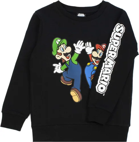 Vista 4 de SUPER MARIO Sudadera Luigi Character Gamers - Sudadera de manga larga para niños Negro