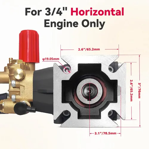Vista 3 de Bomba de lavado a presión de 3400 PSI, 3.0 GPM, bomba de repuesto de eje de 3/4" 2500-3400 psi Restore Cleaning Power • Fits 5–8HP Engines • Brass