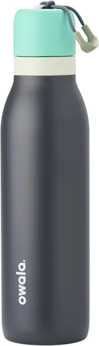 Vista 20 de Botella de agua aislada con tapa Twist de acero inoxidable Owala FreeSip con pajita para deportes y viajes, sin BPA, 24 onzas, Angel Food Cake