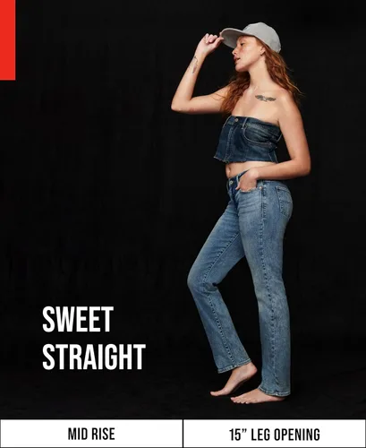 Vista 7 de Lucky Brand Sweet Straight de talle medio en Olancha Destructed
