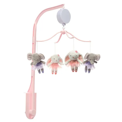 Vista 5 de Bedtime Originals Tiny Dancer - Cuna musical para bebé, color rosa, animales, elefante