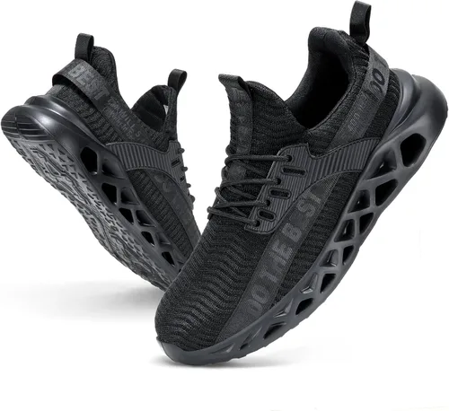 Vista 33 de Furuian - Tenis con punta de acero para hombres y mujeres, zapatos de seguridad ligeros, cómodos, a prueba de pinchazos, zapatos de trabajo