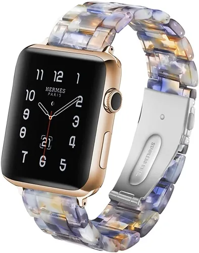 Vista 54 de HOPO Compatible With Apple Watch Band Thin Lightweight Resin Strap Bracelet Fashion Wristband Replacement For iWatch Bands Series Ultra 11 10 9 8 7