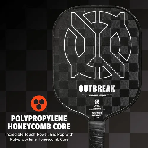 Vista 2 de Onix Outbreak Pickleball Paddle Reinforced by TeXtreme® Technology for Improved Performance and Stronger Play Negro