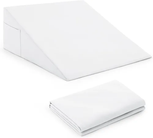 Vista 9 de Horbaunal Funda de Almohada de Cuña de Cama Azul con Diseño de Cremallera, Protector de Almohada de Cuña con Bolsillo Lateral para Almacenamiento