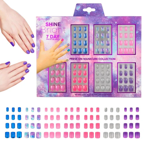 Vista 8 de Colección de manicura de 7 días - Juego de uñas a presión de 84 piezas para niños (BFF)