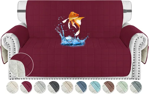 Vista 35 de MAXIJIN Fundas impermeables para sofá de 3 cojines, aptas para mascotas, fundas acolchadas para sofá de 69 pulgadas, lavables, protector de sofá