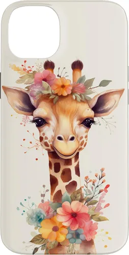 Vista 15 de Cute Giraffe with Flowers Giraffe Floral Case for iPhone 17