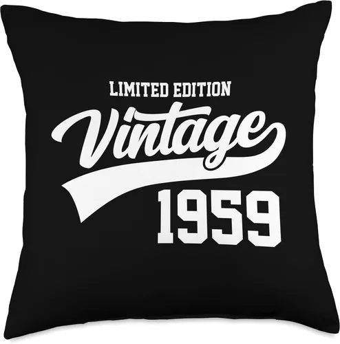Vista 4 de Limited Edition Vintage 1959 64th Birthday Year Retro Sports Throw Pillow