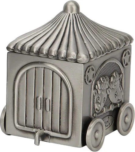 Vista 6 de Agatige Caja de dientes de tren para niños y niñas, elefante de metal, caja de recuerdo de bebé, cofre del tesoro, soporte de dientes para niños