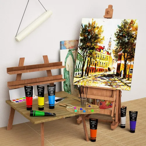Vista 4 de GOTIDEAL - Pintura acrílica en tubos negro Marte (120ml, 4.1 oz), no tóxica, no se desvanece, pigmentos ricos para pintores, adultos y niños, ideal