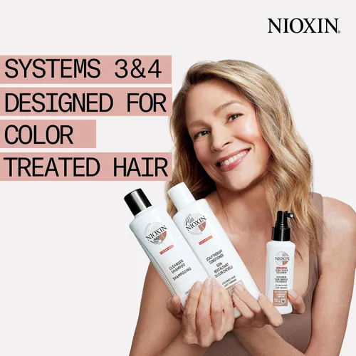 Vista 2 de Nioxin Kit de 4 sistemas de engrosamiento del cuero cabelludo + cabello Para cabello teñido, seco y dañado con adelgazamiento progresado