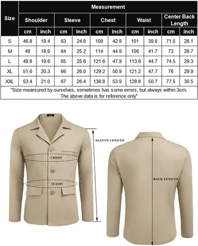 Vista 6 de COOFANDY Men's Linen Cotton Casual Suits Blazer Jackets Lightweight Sports Coats