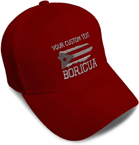 Vista 26 de Gorras de béisbol personalizadas para hombres y mujeres, bordadas con mapa de la isla de Puerto Rico, bandera C, sombreros de béisbol para hombre