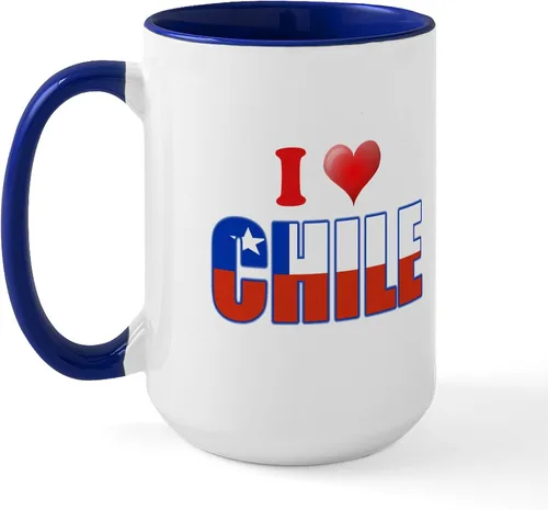 Vista 28 de CafePress Taza de café de cerámica extra grande de 15 oz (15.0 fl oz) con bandera de Chile