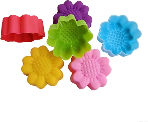 Vista 30 de 36 PCS Moldes para Hornear en Forma de Flor de Silicona Grado Alimenticio Antiadherente Mini Bandejas para Cupcakes, Pudines, Chocolates