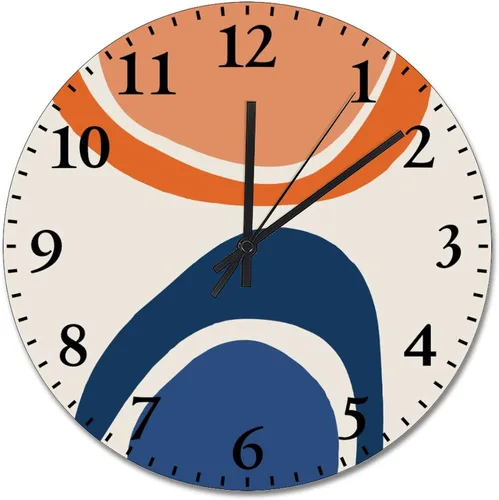 Vista 12 de ArogGeld Reloj de pared grande de madera para decoración de guardería, funciona con pilas, 12 pulgadas, silencioso, arco iris, bohemio, reloj
