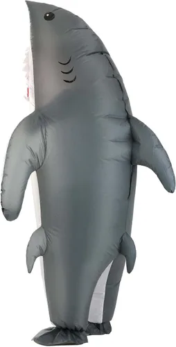 Vista 3 de Disfraz inflable de tiburón para adultos