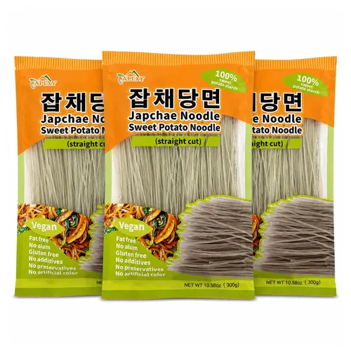 Vista 10 de APEXY Fideos de vidrio de batata corte recto, fideos japchae, pasta de fideos coreanos, sin grasa y sin gluten, 100% almidón de batata, sin