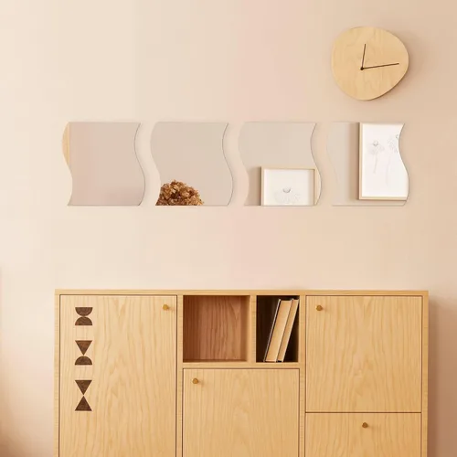 Vista 2 de EVIDECO French Home Goods - Juego de 4 espejos decorativos de pared autoadhesivos para pared