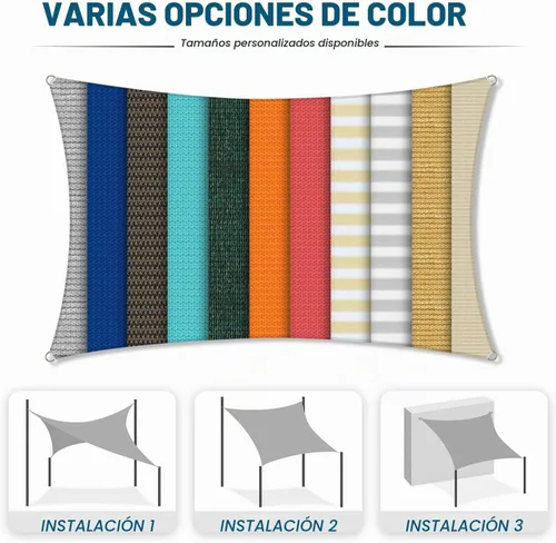 Vista 5 de Coarbor 8'x8' Toldo parasol para exteriores, toldo rectangular resistente para dar sombra a patio, jardín, deck, fondo de jardín, marrón