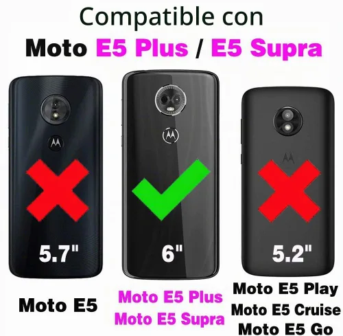 Vista 2 de Funda de teléfono para Motorola Moto E5 Plus Slim Soft Rubber Case Mujeres Negro