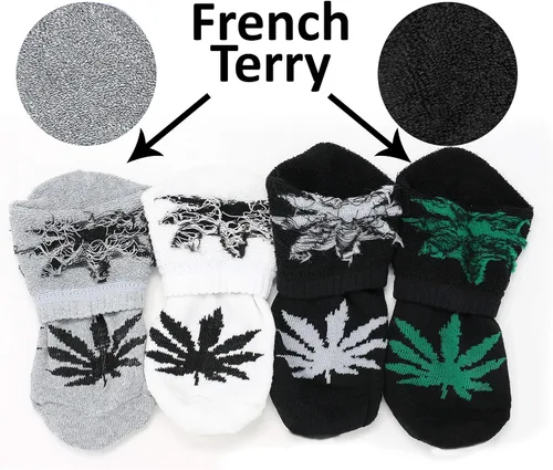 Vista 3 de Calcetines deportivos unisex de algodón con hojas de marihuana