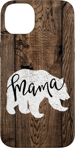 Vista 15 de Woodgrain Rustic Farmhouse Shiplap Brown Wooden Mama Bear Case for iPhone 17