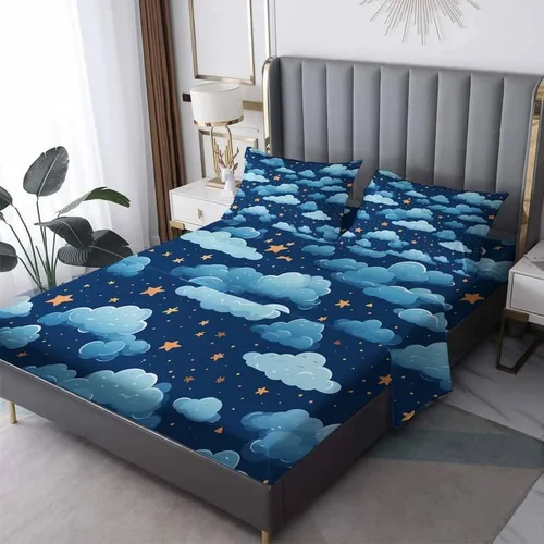 Vista 9 de Galaxy Sheets - Juego de sábanas de tamaño individual, sábanas de microfibra suave con bolsillo profundo y estampado sin arrugas, 1 sábana bajera, 1