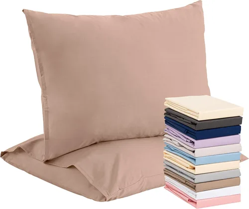 Vista 12 de Superity Linen Pillow Cases Queen Size - Open Enclosure - 2 Pack - 100% Soft and Comfortable Premium Cotton - Beige