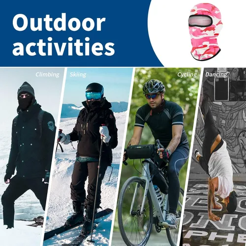 Vista 4 de YESLIFE Máscara de esquí de 2 piezas, pasamontañas para hombres y mujeres, esquí, snowboard, motocicleta y protección UV, sombrero