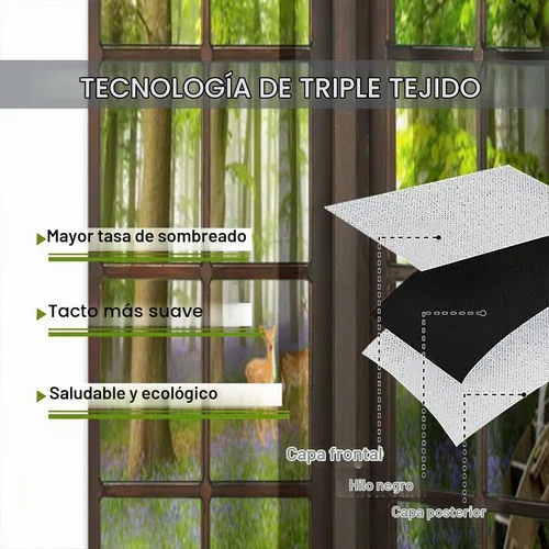 Vista 7 de Cortinas de paisaje, ventana 3D, primavera, bosque, vida silvestre, paisajes de naturaleza, dormitorio, sala de estar, cortinas térmicas opacas de 2