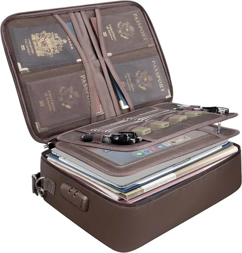 Vista 12 de BALEINE Caja de Documentos Ignífuga con Cerradura, Bolsa de Documentos Ignífuga Portátil Impermeable Cajas de Archivos Ignífugas para Documentos