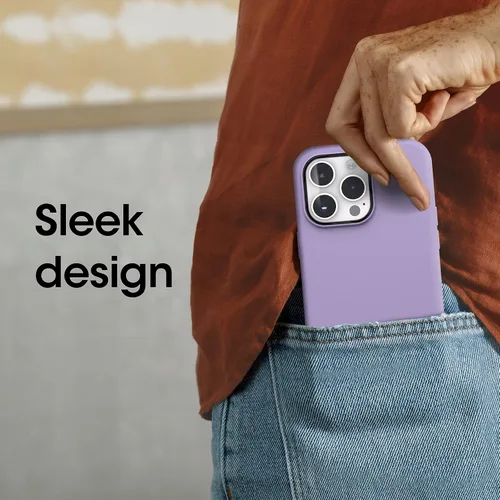 Vista 6 de OtterBox Serie Symmetry + Funda antimicrobiana con MagSafe para iPhone 14 Pro Max (solamente) - You Lilac IT (morado)