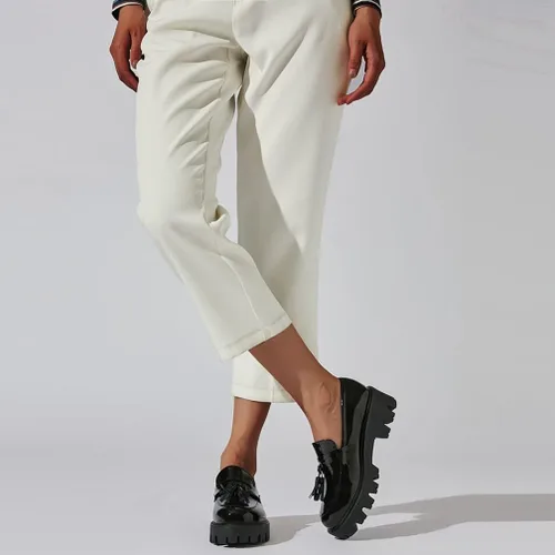 Vista 7 de Mocasines de tacón grueso con borla y plataforma para mujer, zapatos de vestir uniformes