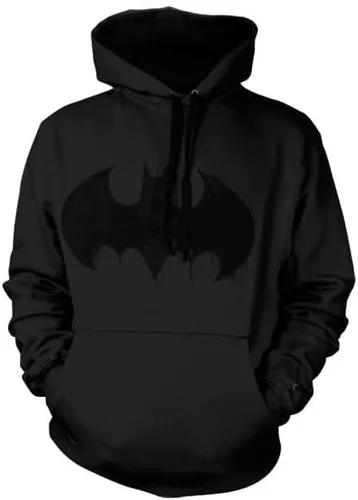 Vista 2 de BATMAN Officially Licensed Inked Logo Hoodie (Black), Large
