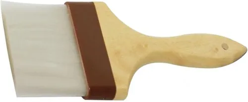 Vista 3 de TrueCraftware - Cepillo de repostería de cabeza plana de 4 pulgadas con mango de madera- Cepillo de repostería para untar cepillo de aceite
