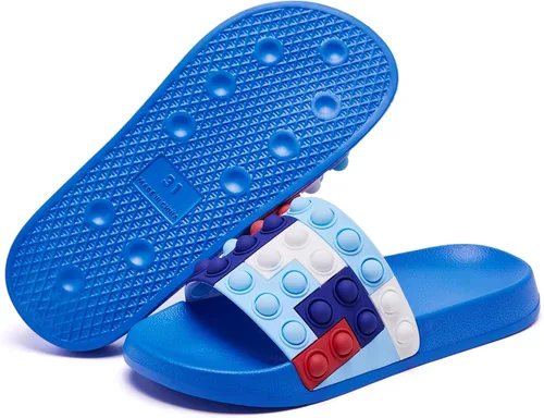 Vista 7 de Engtoy Kid Boys Girls Slides Sandals For Kid Unisex Child Slippers Lightweight Non-slip Open Toe Comfy Shower Beach Funny Slide Sandals