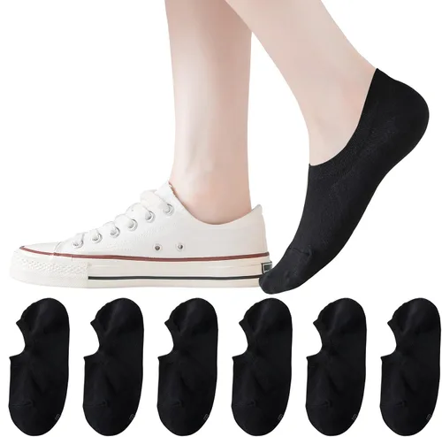 Vista 14 de Calcetines invisibles de algodón para mujer, de corte bajo, planos, 12