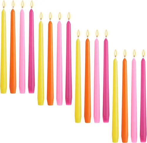 Vista 10 de MTLEE - Juego de 16 velas cónicas de 10 pulgadas de largo, sin humo, sin perfume, cera de parafina con mecha de algodón para bodas, aniversarios