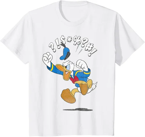 Vista 23 de Disney Mickey And Friends - Camiseta vintage de Donald Duck Angry Jump, Negro