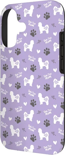 Vista 2 de Shih Tzu Mom Floral Lavender Women Case for iPhone 17