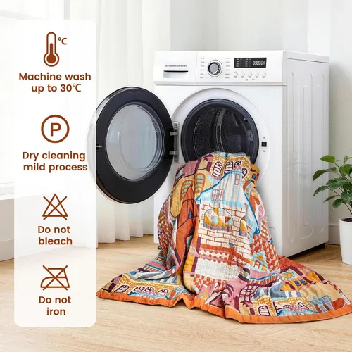 Vista 14 de MSGKV - Manta bohemia/primaveral de algodón para sofá y sala de estar, de gasa acogedora, de 50 x 60 pulgadas 50"x60" Cotton Throw, Woven Bird