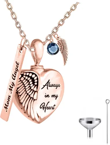 Vista 3 de Collar de urna de corazón de oro macizo para cenizas, collar de urna de cremación personalizada de oro real de 10 quilates, 14 quilates y 18