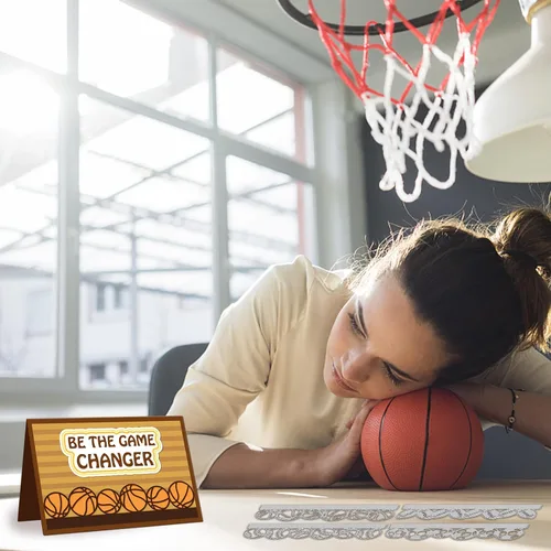Vista 4 de GLOBLELAND Troqueles de corte de borde de bola deportiva para hacer tarjetas, baloncesto, fútbol, troqueles para bricolaje, álbumes de recortes