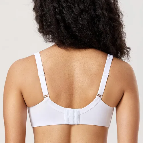 Vista 2 de DELIMIRA Brasier tipo balconette para mujer, cobertura completa, talla grande, con varillas, espalda suave, sin costuras