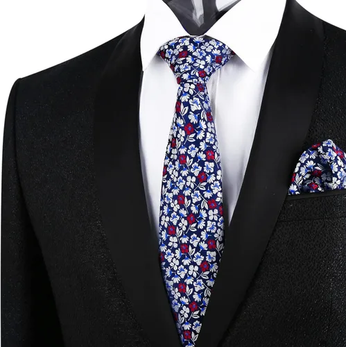 Vista 100 de Alizeal Mens 3.15inches Leaf Flower Pattern Tie with Floral Pocket Square Set